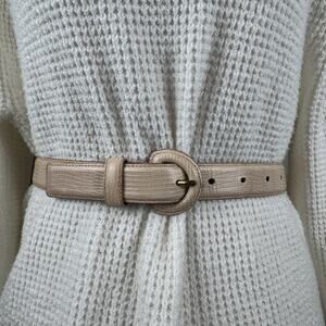 Vintage Beige Leather Belt XS